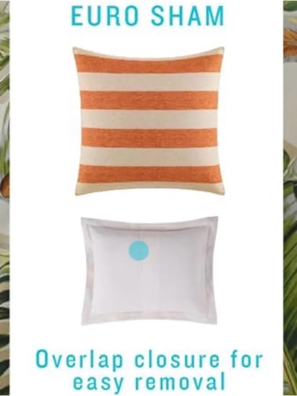 Tommy Bahamas Palmiers European Sham Pillow Cover - 100% cotton, brand new